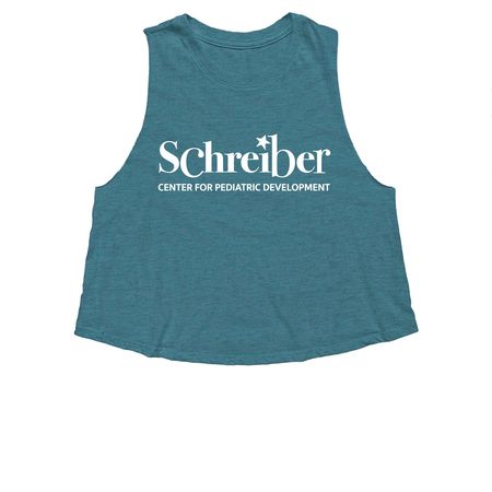 Tank Top, a Heather Deep Teal Women's Cropped Racerback Tank