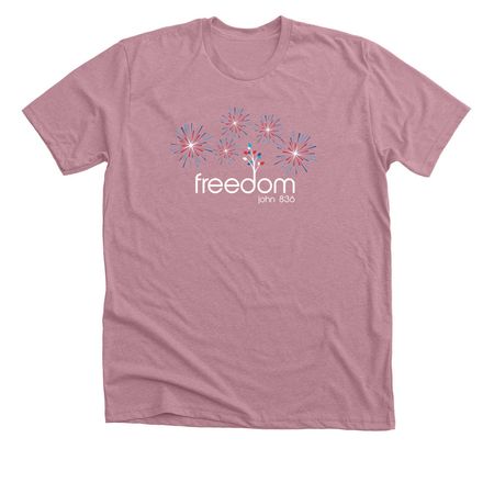 Red, White and Free!, a Heather Orchid Premium Unisex Tee