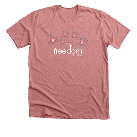 Red, White and Free!, a Heather Mauve Premium Unisex Tee