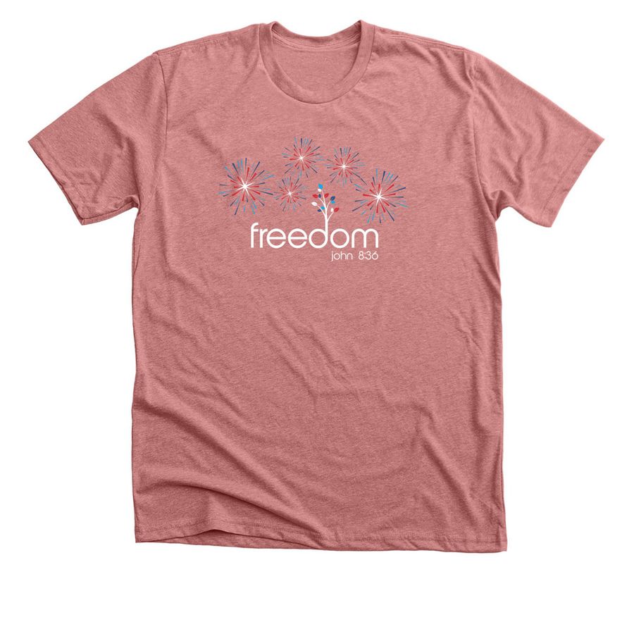 Red, White and Free!, a Heather Mauve Premium Unisex Tee