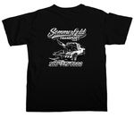 Sommerfeld Transport Merch, a Black Comfort Colors Unisex Tee (back-view)