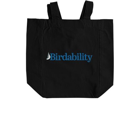 Birdability Totes, a Black Recycled Cotton Tote Bag (back-view)
