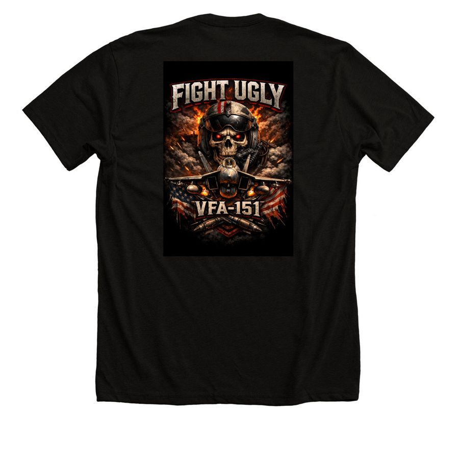 FIGHT UGLY-151, a Solid Black Blend Premium Unisex Tee (back-view)
