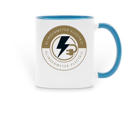 Mugs, a Light Blue Two-Tone Ceramic Mug