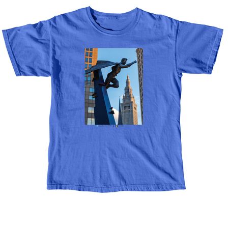 Superman in Cleveland, a Flo Blue Comfort Colors Unisex Tee