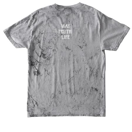 The Way, Truth & Life, a Smoke Comfort Colors Colorblast Tee (back-view)