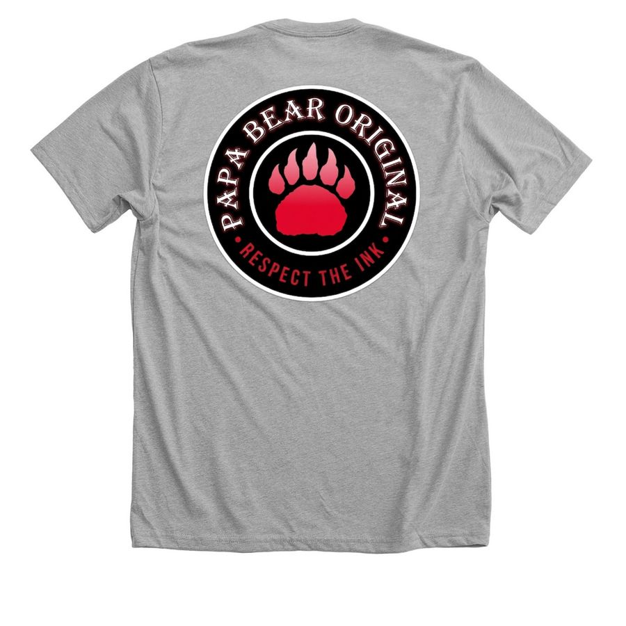 Respect the Ink, a Athletic Heather Premium Unisex Tee (back-view)