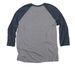 Doggers 3/4 Baseball Tee, a Vintage Navy and Premium Heather 3/4 Sleeve Baseball Tee (back-view)