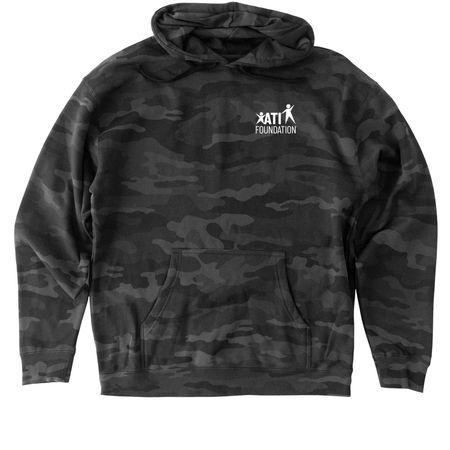 Proud Veteran - 2026 Apparel Collection, a Black Camo Heavyweight Camo Pullover Hoodie (back-view)