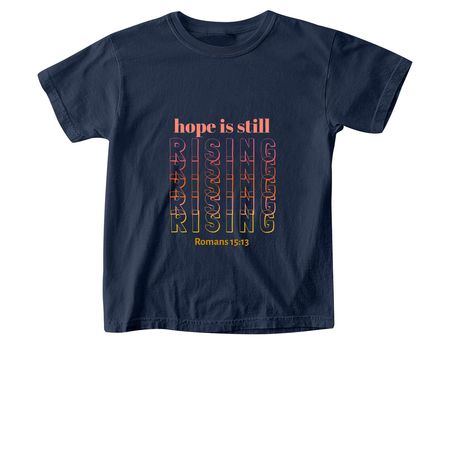 RISING TEE, a True Navy Comfort Colors Youth Tee