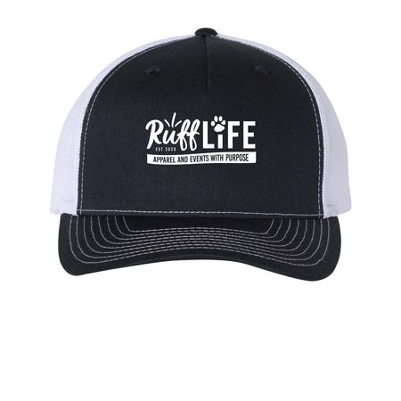 Hats off to You, dog lover!, a Navy/ White Printed Five-Panel Trucker Cap