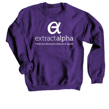 ExtractAlpha Shirts, a Purple Crewneck Sweatshirt