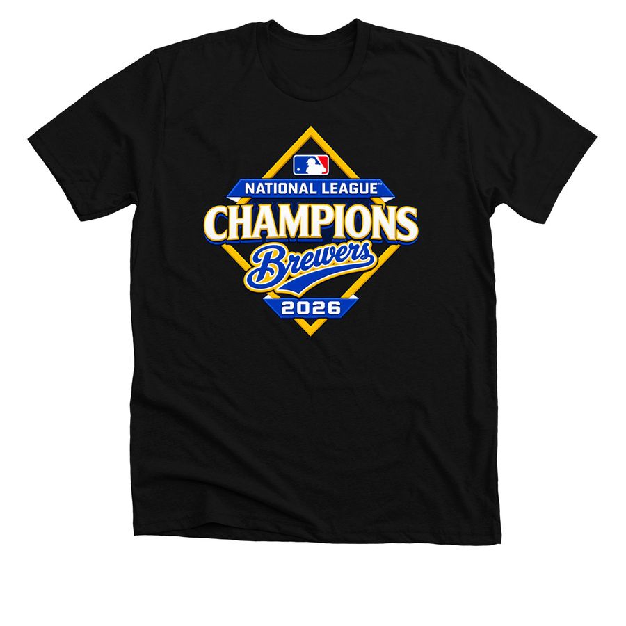 Milwaukee Brewers National League Champions 2, a Solid Black Blend Premium Unisex Tee