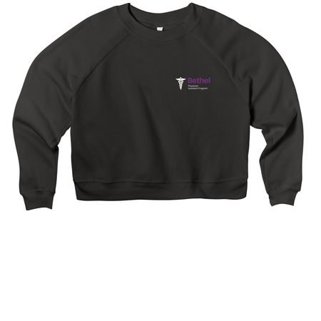 Little Logo (#3), a Black Women's Premium Cropped Raglan Sweatshirt