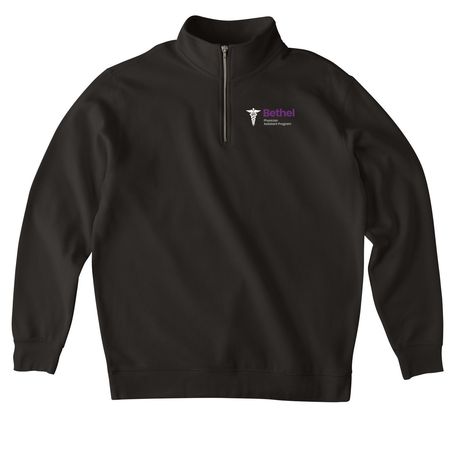 Little Logo (#3), a Black Midweight Quarter Zip Pullover