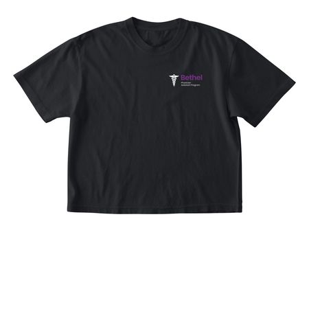 Little Logo (#3), a Black Comfort Colors Boxy Tee