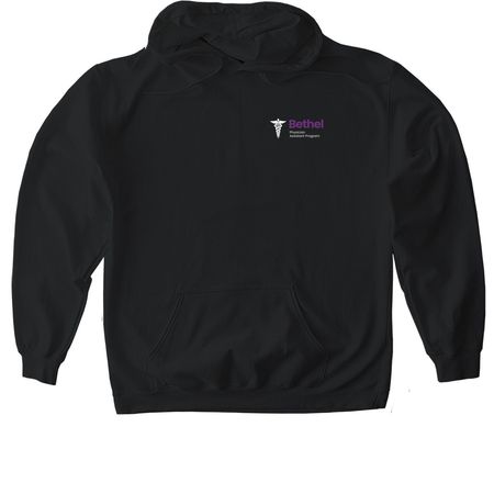 Little Logo (#3), a Black Gildan Softstyle Pullover Hoodie