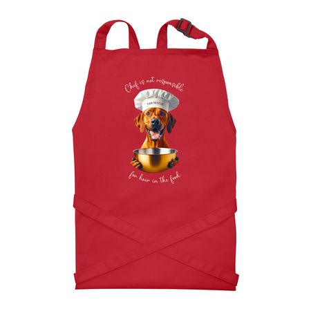 Chef du jour, a Red Recycled Bib Apron