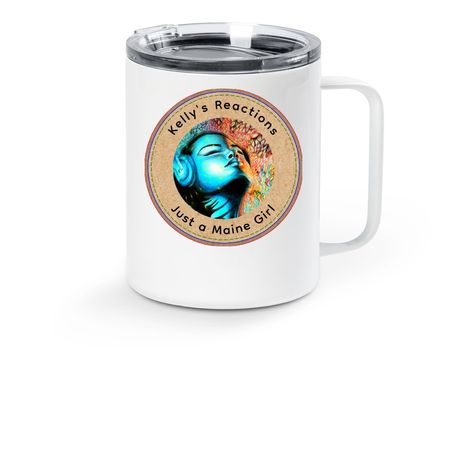Kelly's Reactions Travel Mug, a White Stainless Steel Travel Mug