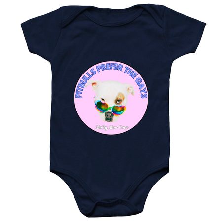 MOLLY MOO COW LOVES THE GAYS!, a Navy Infant Onesie