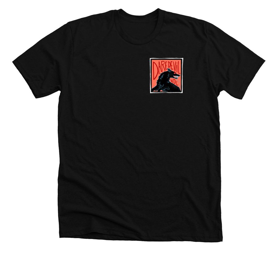 Daredevil WDC Fiery Coral Logo, a Solid Black Blend Premium Unisex Tee