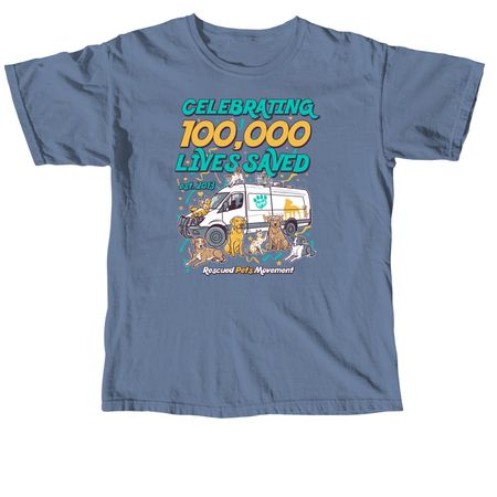 RPM 100K Lives Saved, a Blue Jean Comfort Colors Unisex Tee