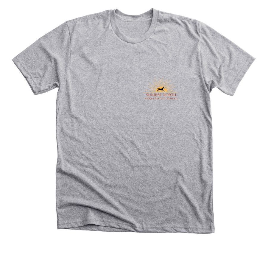 SUNRISE NORTH THERAPEUTIC RIDING, a Athletic Heather Premium Unisex Tee