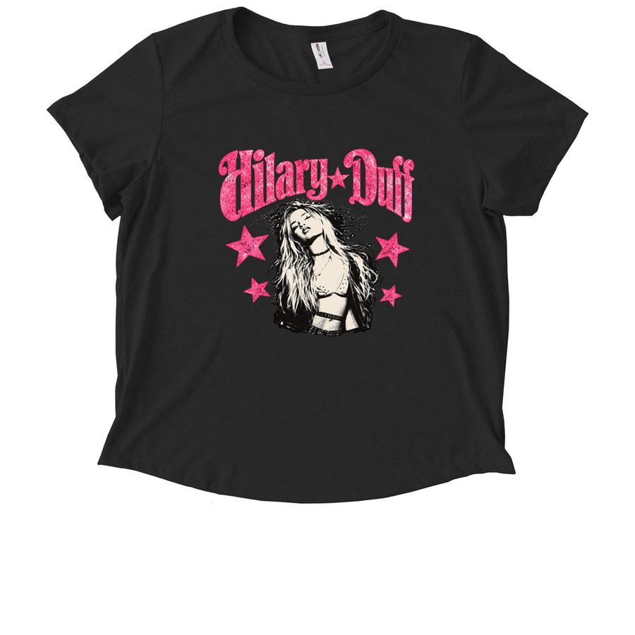 Hilary Duff Concert Merch, a Deep Black Allmade Eco Triblend Women?s Scoop Neck Tee