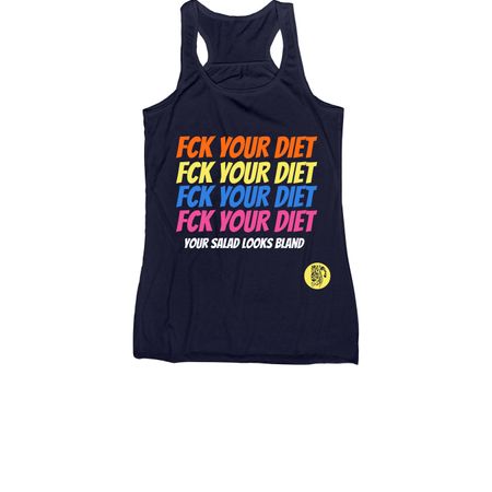 Fck Your Diet, a Navy Women's Racerback