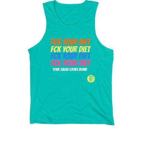 Fck Your Diet, a Teal Premium Cotton Tank