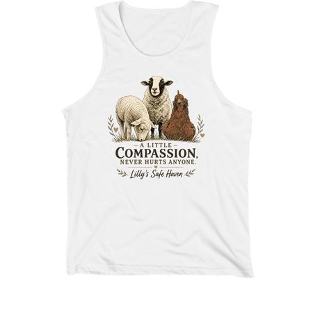 Clothing with compassion, a White Premium Cotton Tank