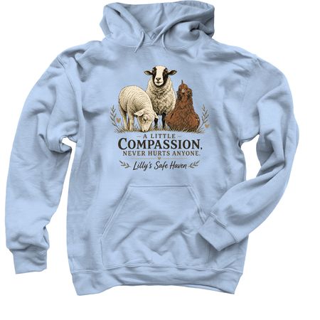 Clothing with compassion, a Light Blue Pullover Hoodie