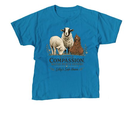 Clothing with compassion, a Sapphire Youth Unisex Tee