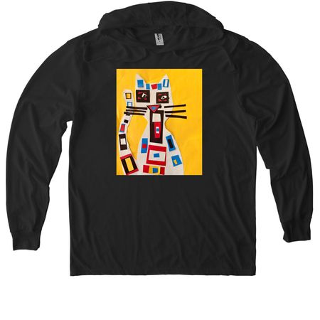 Piet the Cat, a Space Black Allmade Eco Triblend Hoodie Tee