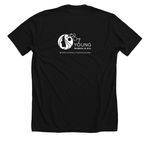 Young Women In Bio Gear, a Solid Black Blend Premium Unisex Tee (back-view)