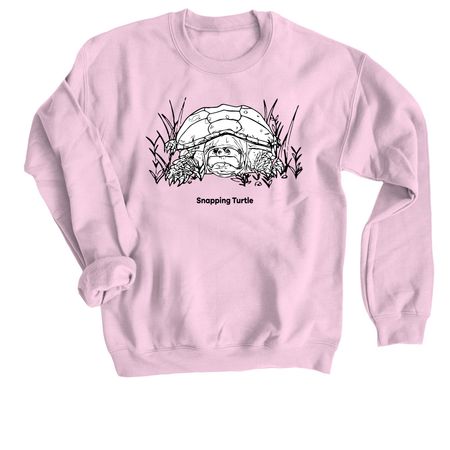 Stormy - Snapping Turtle, a Light Pink Crewneck Sweatshirt