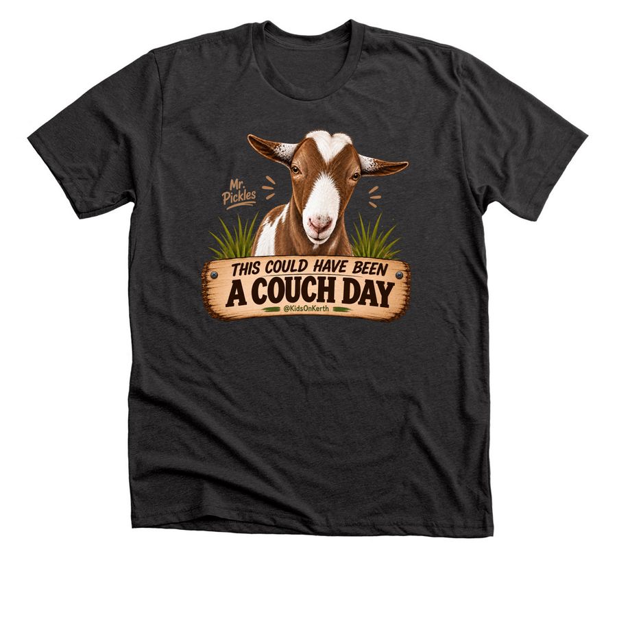 Mr. Pickles? Couch Day Tee ?, a Dark Grey Heather Premium Unisex Tee