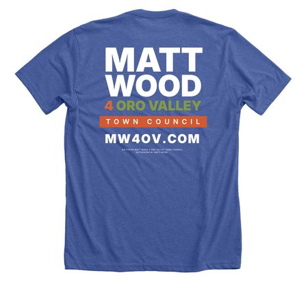 MW4OV Tees, a Solid True Royal Premium Unisex Tee (back-view)