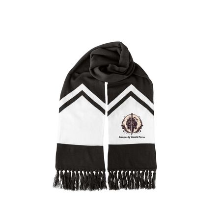 Grapes & Wrath Scarf, a Black/ White Two-Tone Gameday Scarf