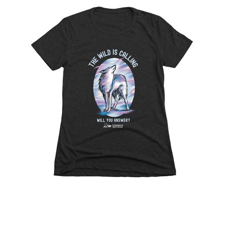 The Wild is Calling - Will You Answer?, a Charcoal Women's Slim Fit Tee