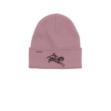 Lone Rider, a Cosmic Pink Printed Base Camp Beanie