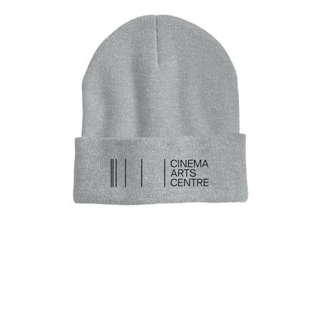 CAC: Black Logo Beanies, a Heather Grey Printed Cuffed Beanie