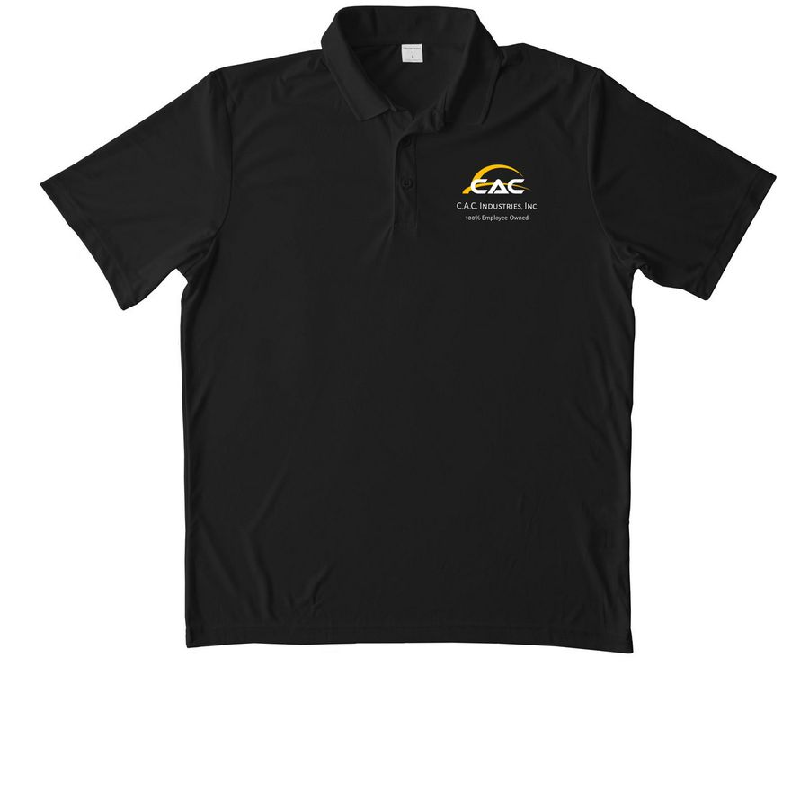 CAC Performance Polo, a Black Unisex Performance Polo