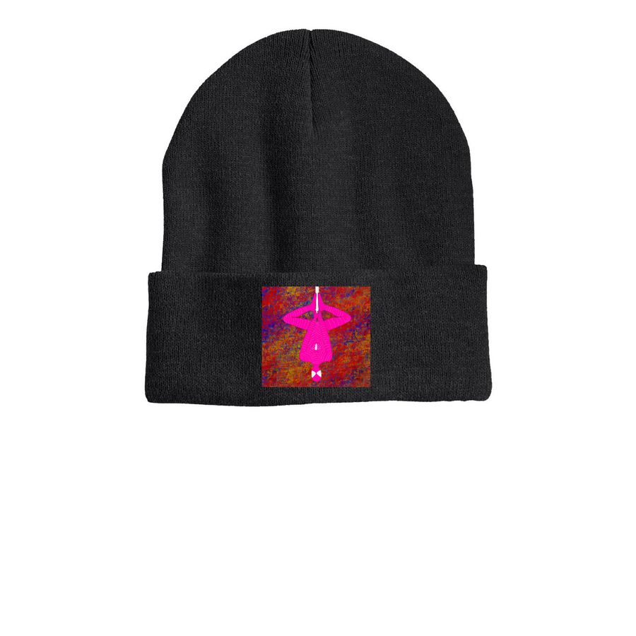 Hang In There!&nbsp;, a Heather Charcoal Printed Cuffed Beanie