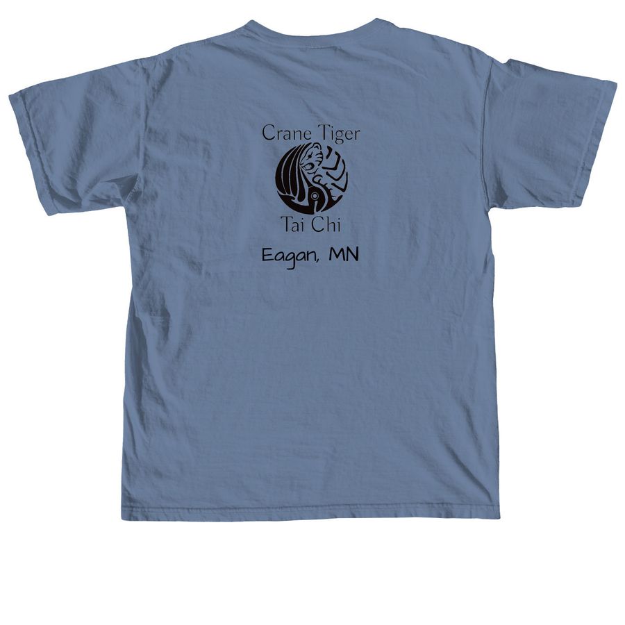 Meditation in Motion Qi Shirts, a Blue Jean Comfort Colors Unisex Tee (back-view)