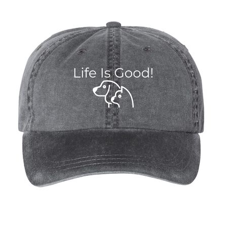 Hat&nbsp;, a Black Printed Pigment Dye Baseball Cap