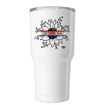Let Love Grow tumblers, a White Insulated Tumbler
