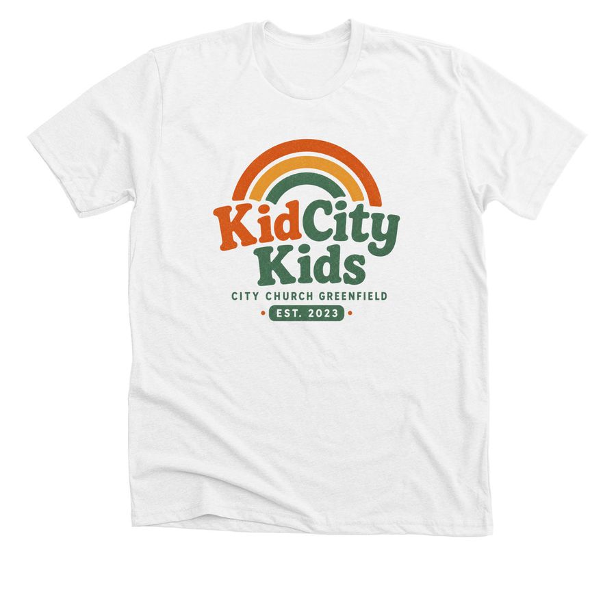 Kid City Kids, a Solid White Blend Premium Unisex Tee