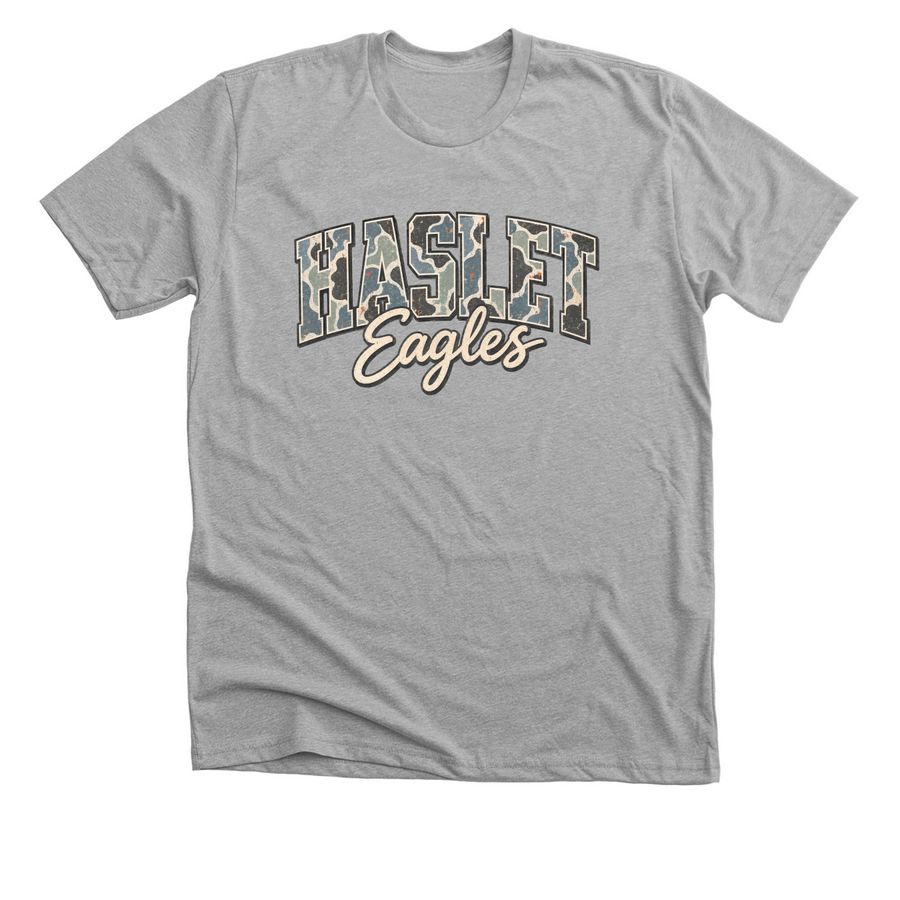 Camo Haslet Eagles, a Athletic Heather Premium Unisex Tee