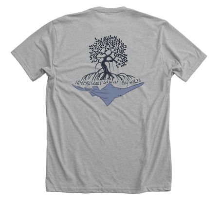 ISD 2026 (Central and South America logo), a Athletic Heather Premium Unisex Tee (back-view)